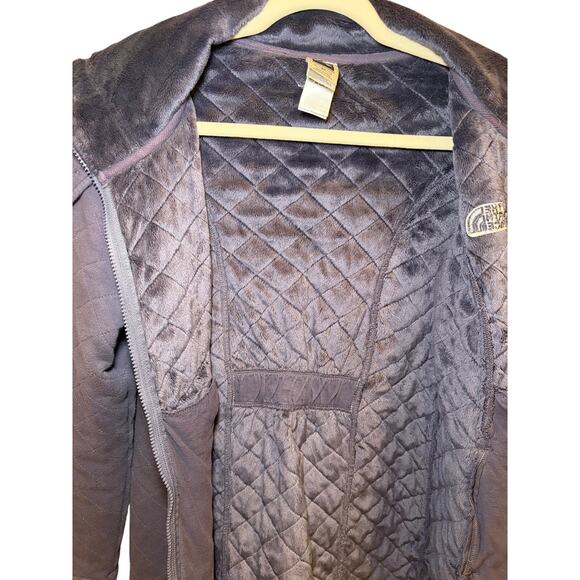 The North Face Women Small Caroluna Quilted Fleece Jacket Purple Fuzzy Lining - Picture 8 of 9